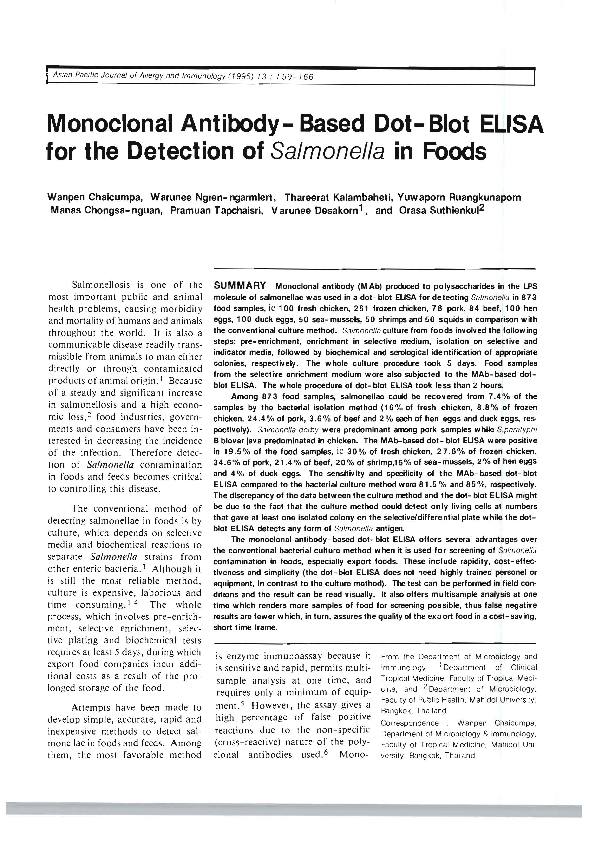 (PDF) Monoclonal antibody-based dot-blot ELISA for the detection of ...