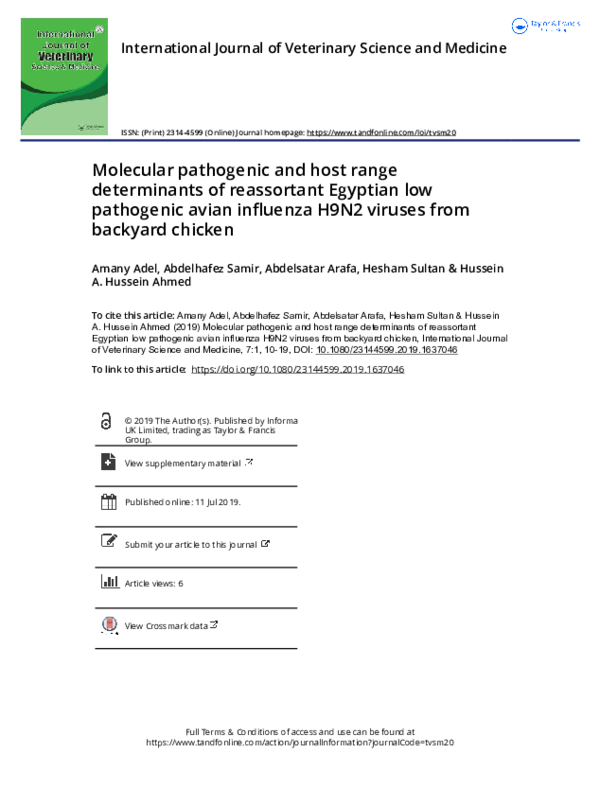 (PDF) Molecular pathogenic and host range determinants of reassortant ...