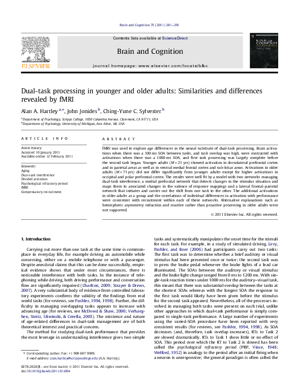 (PDF) Dual-task processing in younger and older adults: similarities ...