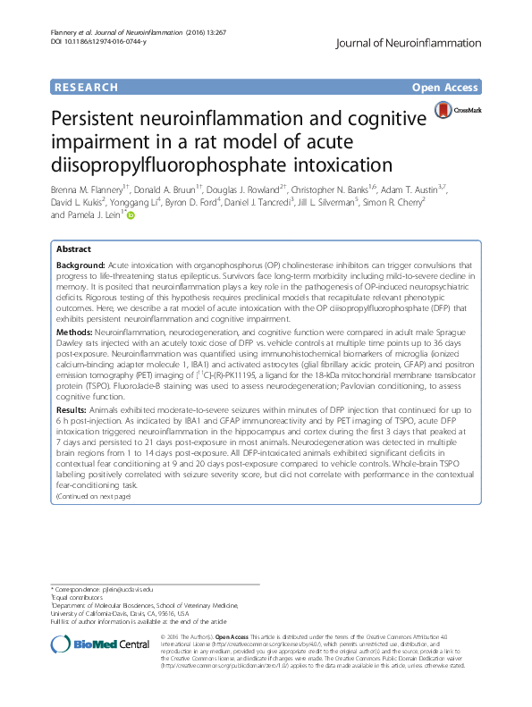 (PDF) Persistent neuroinflammation and cognitive impairment in a rat ...