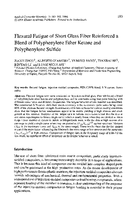 (PDF) Flexural fatigue of short glass fiber reinforced a blend of ...