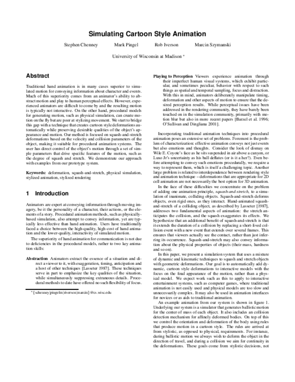 (PDF) Simulating cartoon style animation
