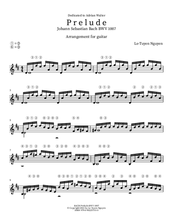 (PDF) Prelude Johann Sebastian Bach BWV 1007 Arrangement for Guitar