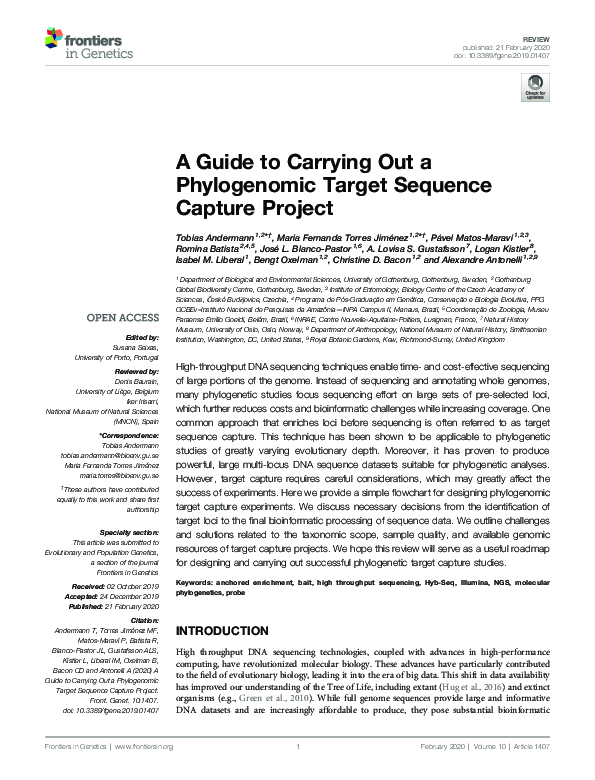 (PDF) A Guide to Carrying Out a Phylogenomic Target Sequence Capture ...