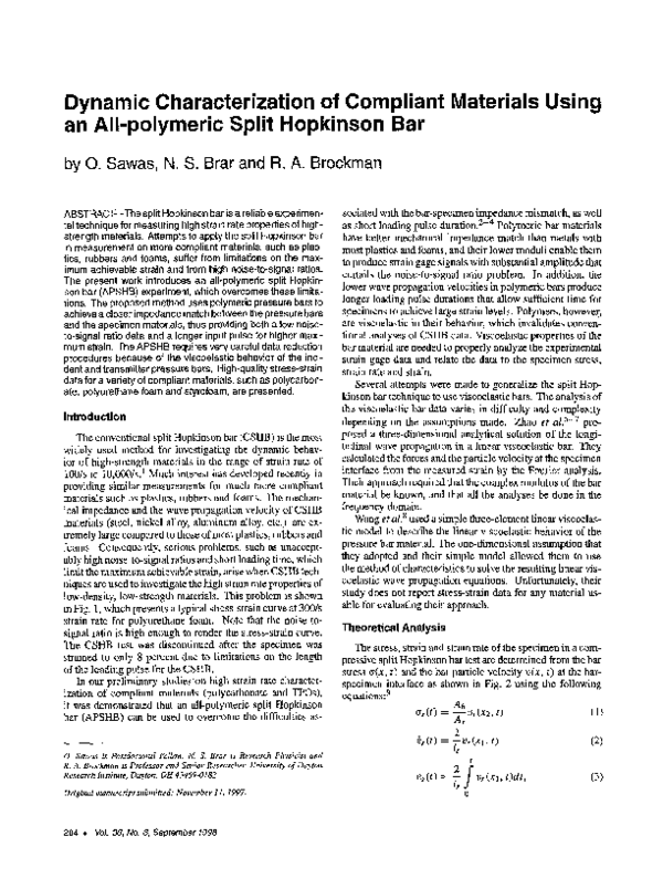 (PDF) Dynamic characterization of compliant materials using an all