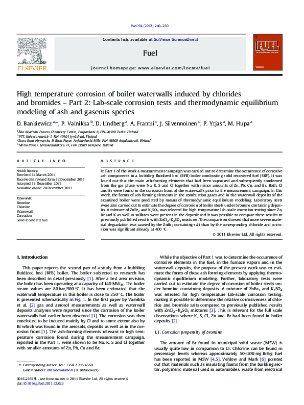 (PDF) High temperature corrosion of boiler waterwalls induced by