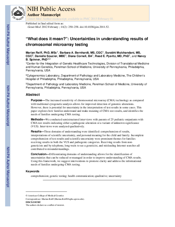 (PDF) “What does it mean?”: Uncertainties in understanding results of ...