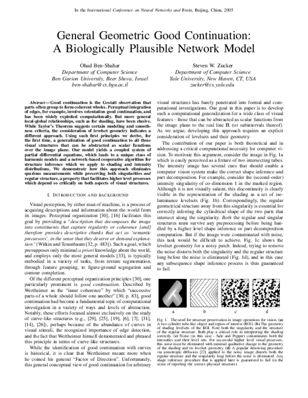 (PDF) General Geometric Good Continuation: A Biologically Plausible ...