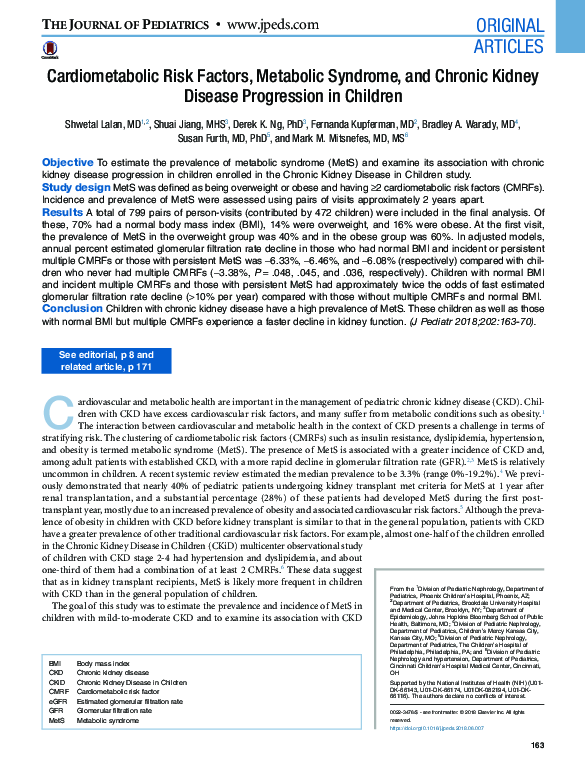 (PDF) Cardiometabolic Risk Factors, Metabolic Syndrome, and Chronic ...