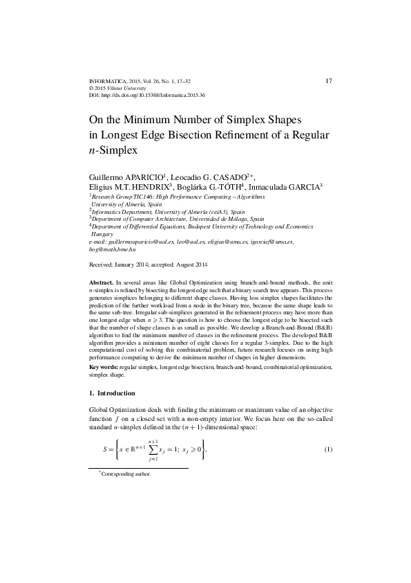 (PDF) On the Minimum Number of Simplex Shapes in Longest Edge Bisection ...