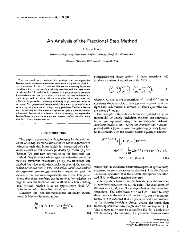 (PDF) An Analysis of the Fractional Step Method