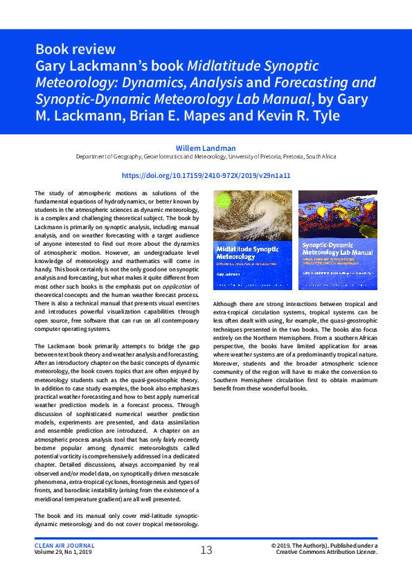 PDF) Gary Lackmann's book Midlatitude Synoptic Meteorology