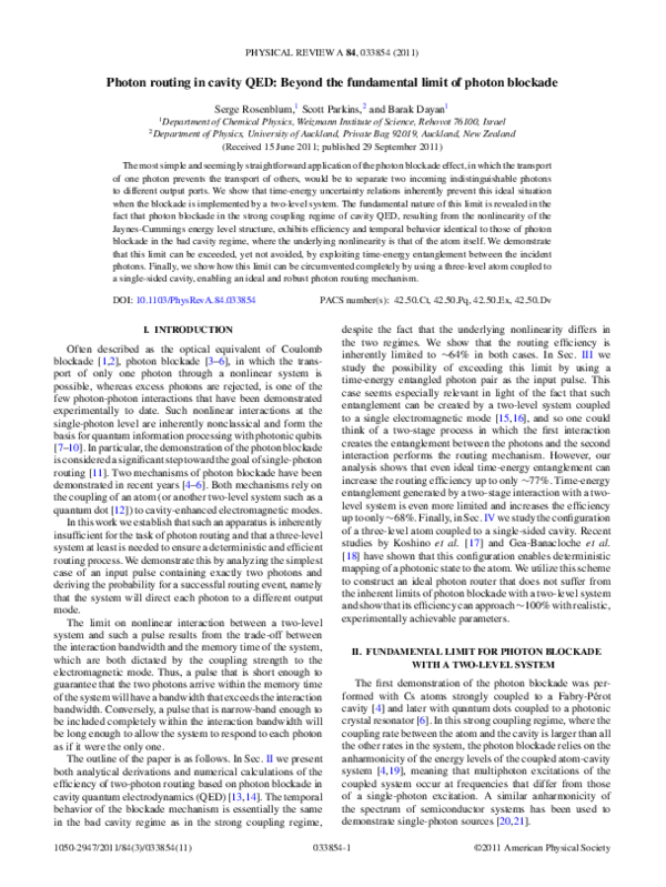 (PDF) Photon routing in cavity QED: Beyond the fundamental limit of ...