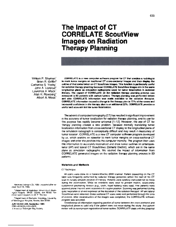 (PDF) The impact of CT CORRELATE ScoutView images on radiation therapy ...