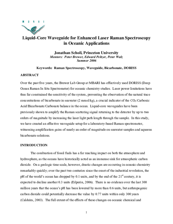 (PDF) Liquid-Core Waveguide for Enhanced Laser Raman Spectroscopy in ...