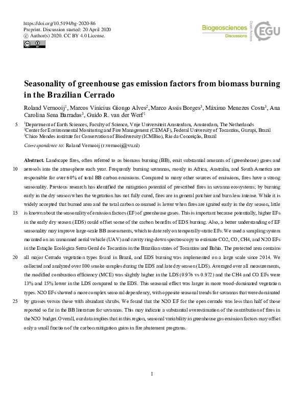 (PDF) Seasonality of greenhouse gas emission factors from biomass ...