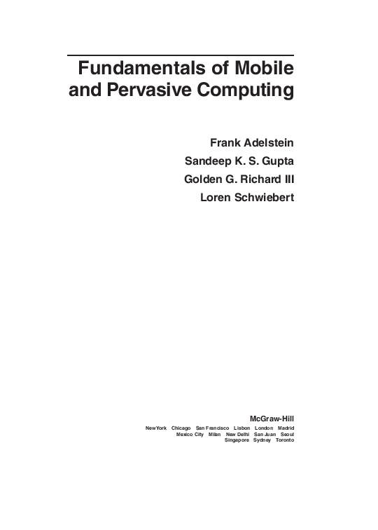 (PDF) Fundamentals of Mobile and Pervasive Computing