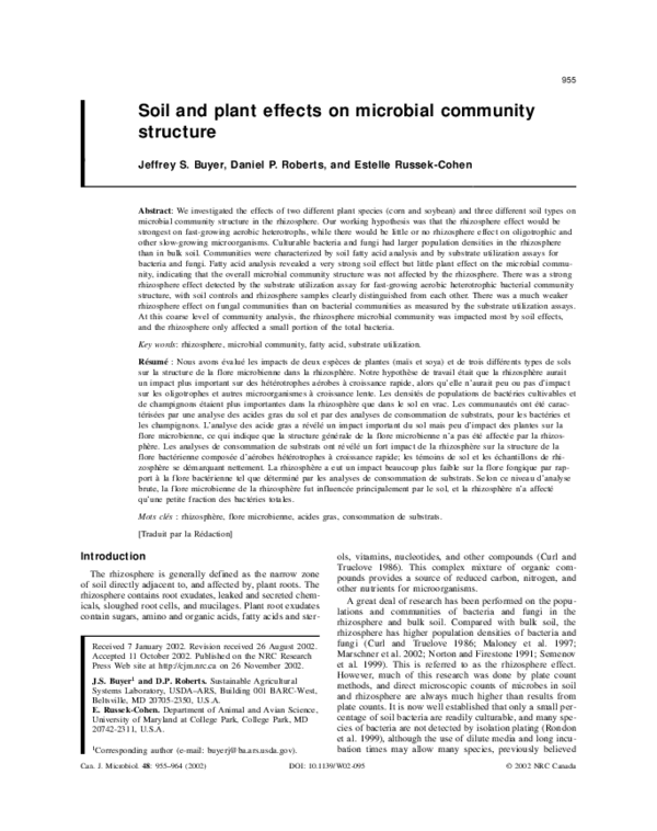 (PDF) Soil and plant effects on microbial community structure