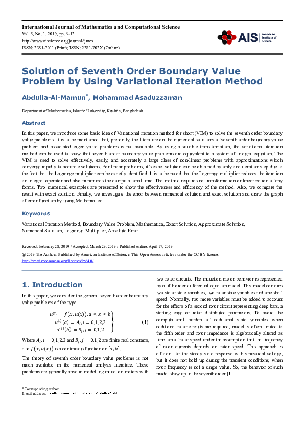 (PDF) Solution of Seventh Order Boundary Value Problem by Using ...