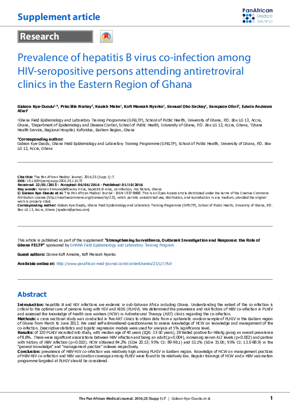 (PDF) Prevalence of hepatitis B virus co-infection among HIV ...