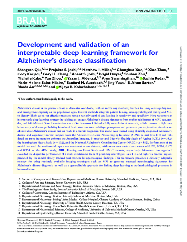(PDF) Development and validation of an interpretable deep learning
