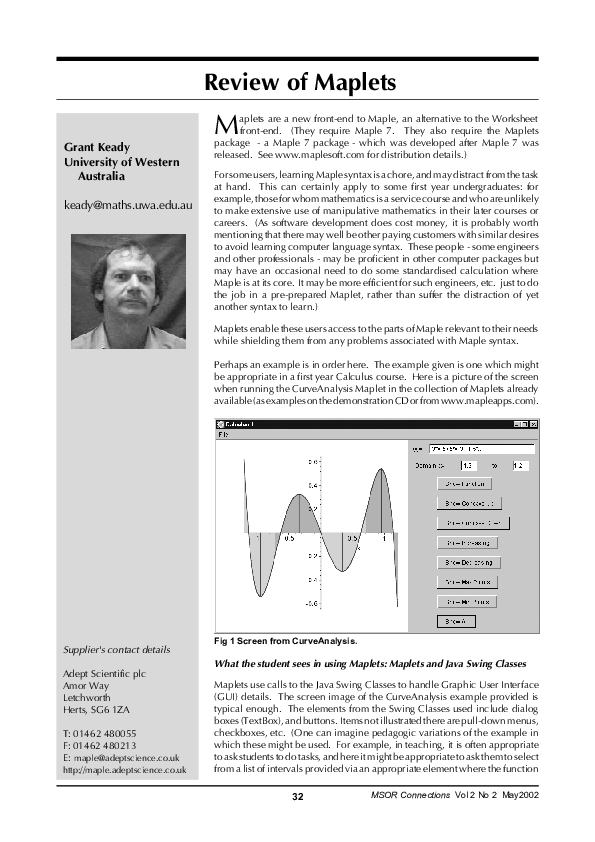 (PDF) Review of Maplets