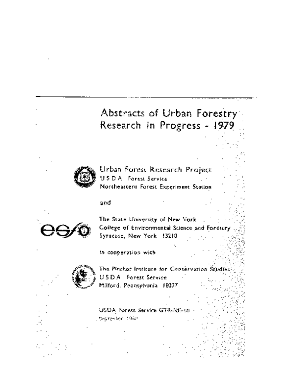 (PDF) Abstracts of urban forestry research in progress - 1979. General ...