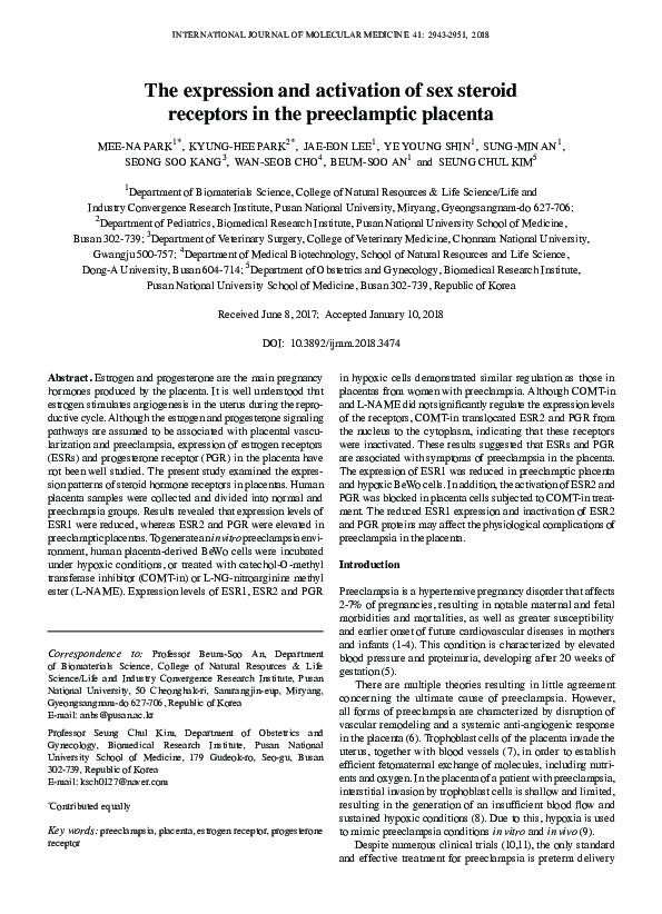 (PDF) The expression and activation of sex steroid receptors in the ...