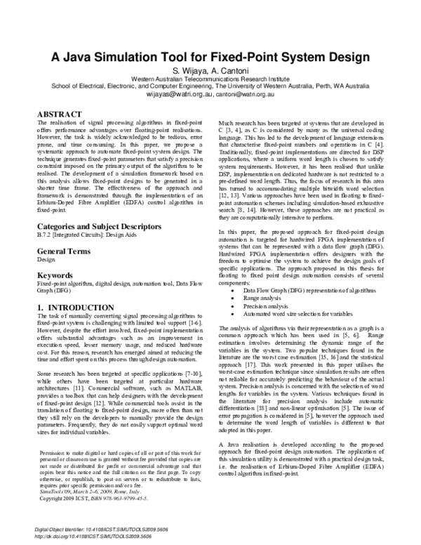 (PDF) A java simulation tool for fixed-point system design