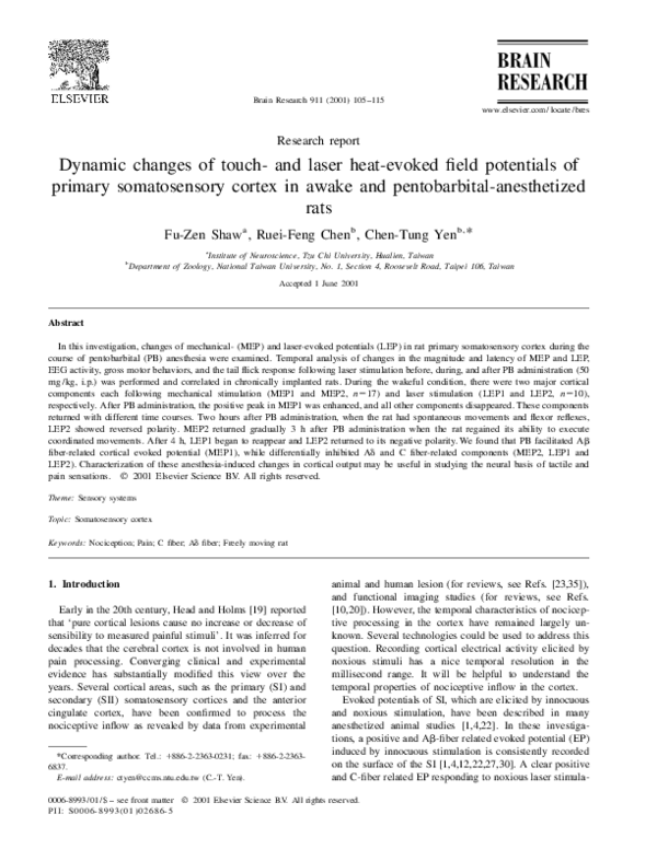 (PDF) Dynamic changes of touch- and laser heat-evoked field potentials ...