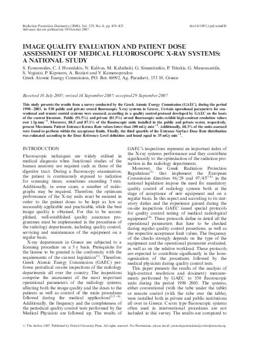 (PDF) Image quality evaluation and patient dose assessment of medical ...