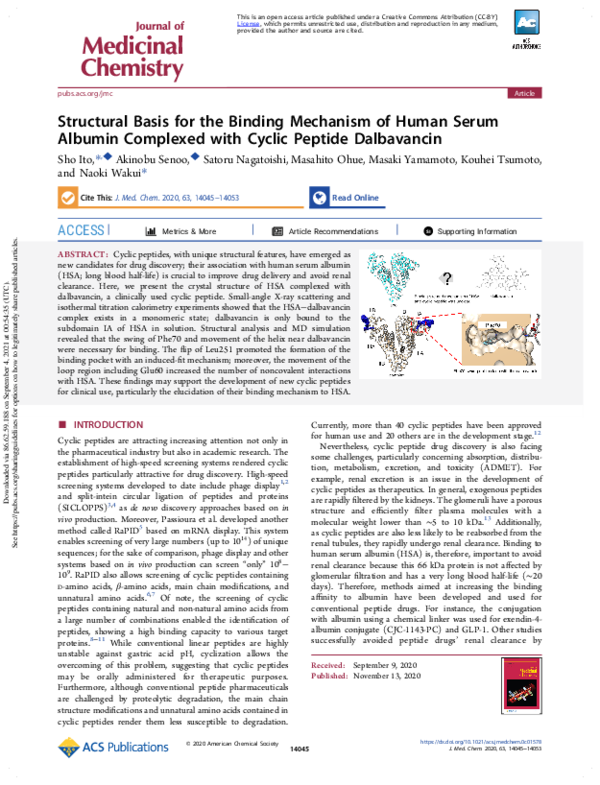(PDF) Structural Basis for the Binding Mechanism of Human Serum Albumin ...