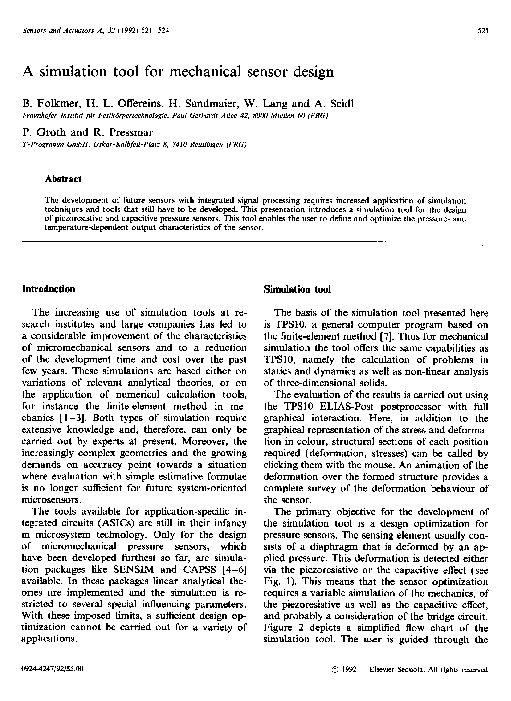 (PDF) A simulation tool for mechanical sensor design