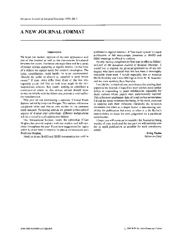 (PDF) A new journal format
