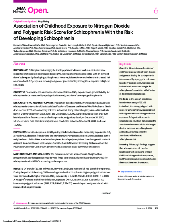 (PDF) Association of Childhood Exposure to Nitrogen Dioxide and ...