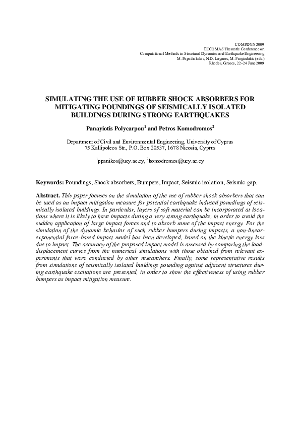 (PDF) Simulating the use of rubber shock absorbers for mitigating