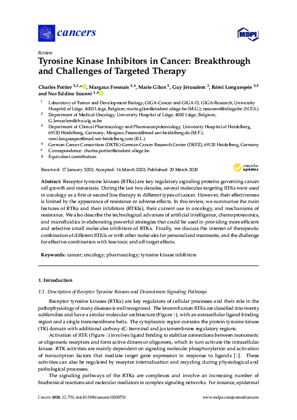 (PDF) Tyrosine Kinase Inhibitors in Cancer: Breakthrough and Challenges ...