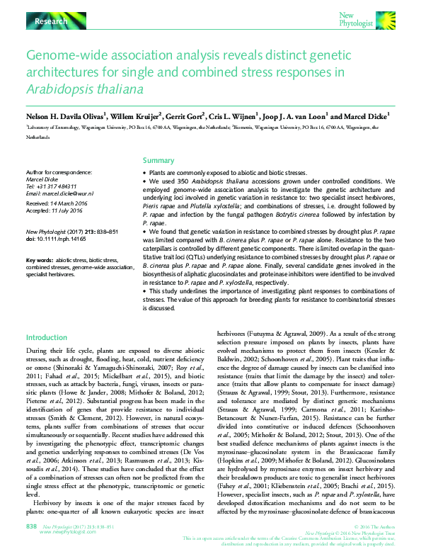 (PDF) Genome-wide association analysis reveals distinct genetic ...