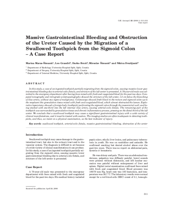 (PDF) Massive gastrointestinal bleeding and obstruction of the ureter ...