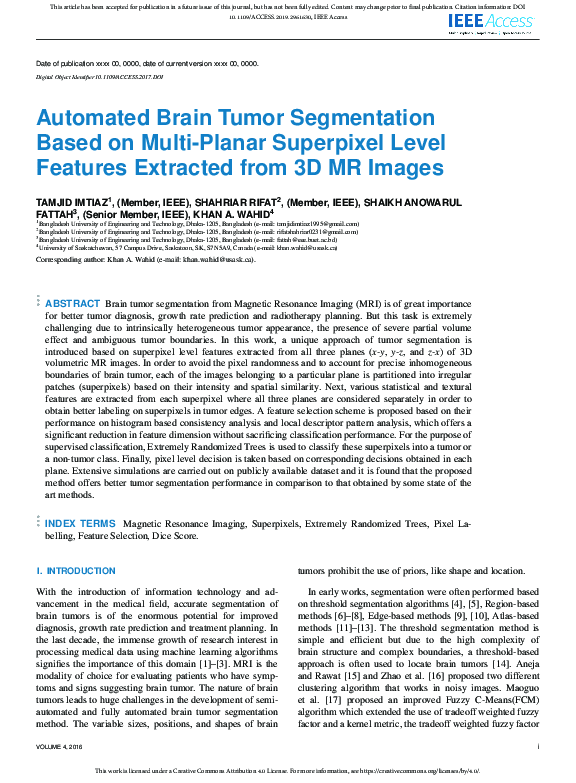 (PDF) Automated Brain Tumor Segmentation Based on Multi-Planar ...