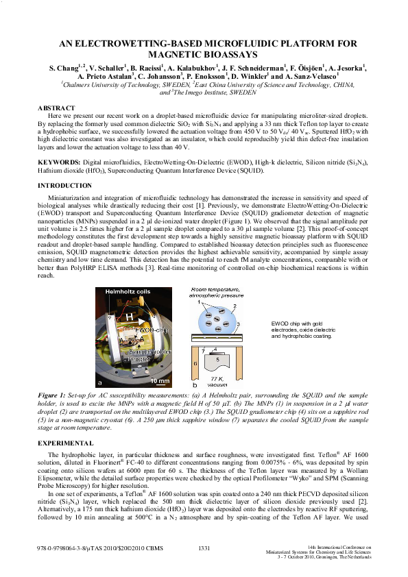 (PDF) An Electrowetting-Based Microfluidic Platform for Magnetic Bioassays
