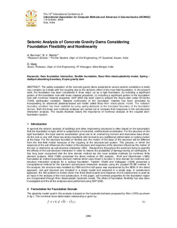 (PDF) Seismic Analysis of Concrete Gravity Dams Considering Foundation ...