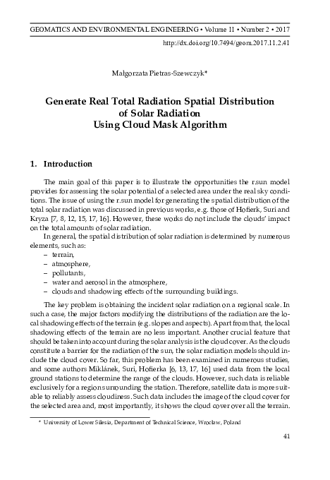 (PDF) Generate real total radiation spatial distribution of solar ...