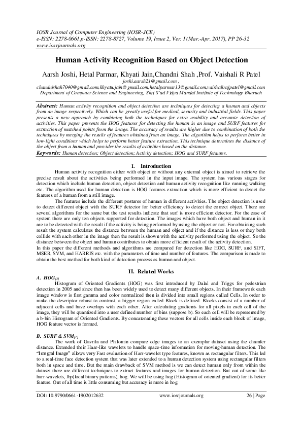 (PDF) Human Activity Recognition Based on Object Detection