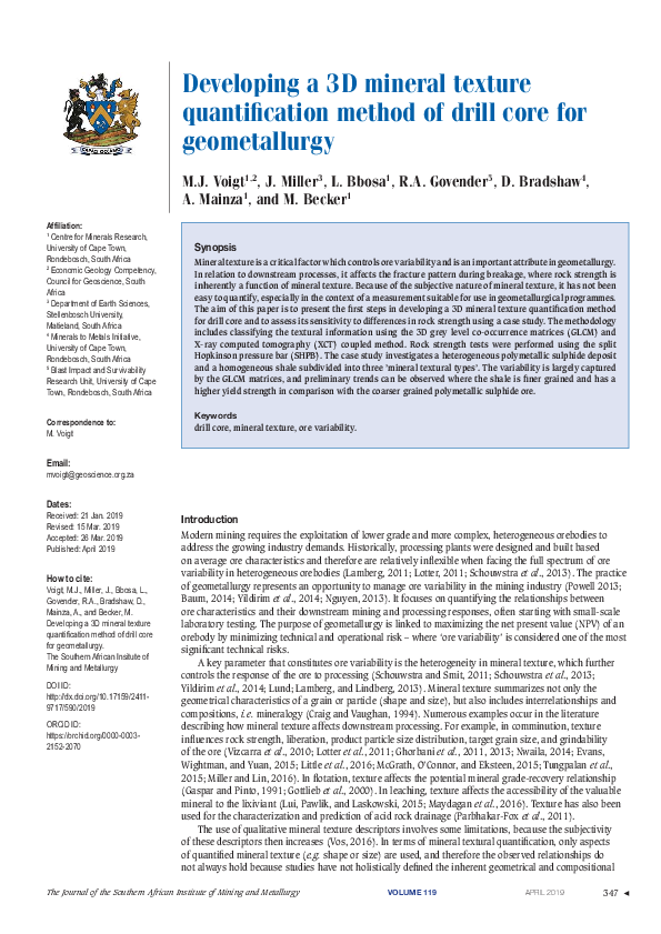 (PDF) Developing a 3D mineral texture quantification method of drill ...