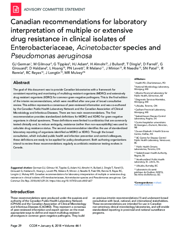 (PDF) Canadian recommendations for laboratory interpretation of ...