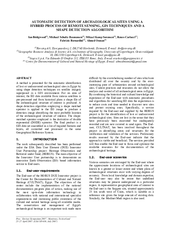 (PDF) Automatic detection of archaeological sites using a hybrid ...