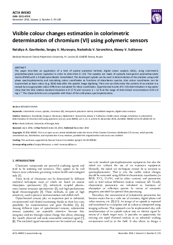 (PDF) Visible color changes estimation in colorimetric determination of ...