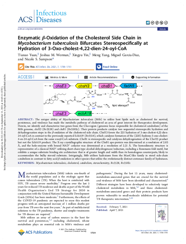 (PDF) Enzymatic β-Oxidation of the Cholesterol Side Chain in ...