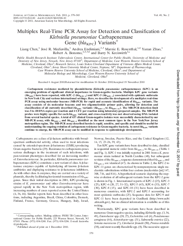 (PDF) Multiplex Real-Time PCR Assay for Detection and Classification of ...